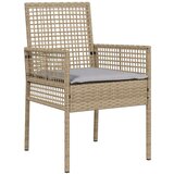  Set za objedovanje u vrtu od 7 dijelova s jastučićima bež poliratan | shoptok.hr