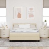  Krevet s opruga kutije s jastukom Krema 160 x 200 cm tkanina | shoptok.hr