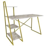 Woody Fashion Radni sto 120x120x60 cm Bijelo-zlatni | Eponuda.ba