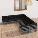  Sedežna garnitura 8-delna z blazinami siva borovina | Shoptok.si