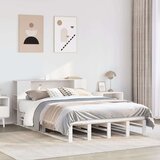 vidaXL Knjižna postelja brez vzmetnice bela 140x200 cm trden les Cene