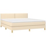  Krevet s oprugama i madracem krem 180x200 cm od tkanine | shoptok.hr
