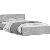  Okvir kreveta s uzglavljem LED siva boja betona 135 x 190 cm | shoptok.hr