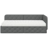  Kutni okvir kreveta Tamno siva 90 x 200 cm tkanina | shoptok.hr