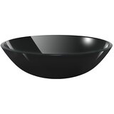  Umivaonik Kaljeno Staklo 42 cm Crni | shoptok.hr