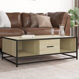  Stolić za kavu boja hrasta sonome 100x57x35 cm od drva i metala | shoptok.hr