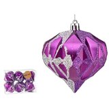  Set božićnih kuglica Dijamant Vijoličasta Srebrna Plastika 8 x 9 x 8 cm (12 kom.) | shoptok.hr