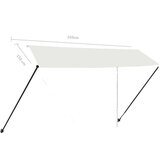  Tenda na uvlačenje s LED svjetlima 350 x 150 cm krem | shoptok.hr