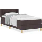  Krevet s opruga kutije Tamno smeđa i bijela 80 x 200 cm tkanina | shoptok.hr