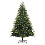 vidaXL Umjetno sklapanje božićnog drvca s 300 LED dioda Zelena 210 cm | shoptok.hr