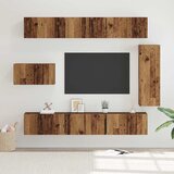 vidaXL Set TV kabineta s policom Ostalo s pohranom s vratima 8 pcs Staro drvo 30.5 x 30 x 90 cm | shoptok.hr