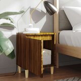 vidaXL Nočna omarica z lesenimi nogami rjav hrast 40x30x50 cm | Shoptok.si
