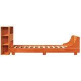  Posteljni okvir brez vzmetnice voščeno rjav 75x190 cm borovina | Shoptok.si