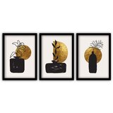 Vavien Artwork Komplet 3 slik v črnem okvirju Gilded, 35 x 45 cm Cene
