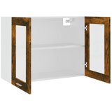 Viseći stakleni ormarić "Lyon" dimljeni hrast 80x31x60 cm inženjerski drvo | Eponuda.ba