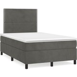vidaXL Krevet box spring s madracem tamnosivi 120 x 190 cm baršun Cijene