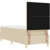  Postelja z vzmetnico z vzglavjem krema 80 x 200 cm blago, (5000128468) Slike