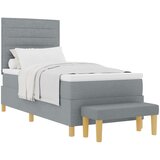 vidaXL konstrukcija za vzmetnice z vzmetnico in klopjo svetlo siva 80x200 cm tkanina, (22083887) | Shoptok.si