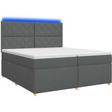  Boxspring krevet s madracem Tamnosiva 200 x 200 cm Tkanina | shoptok.hr