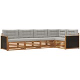  Set vanjskih sofa 5 pcs Prirodna i svjetlosiva | shoptok.hr
