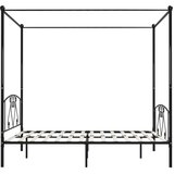  Okvir za krevet s nadstrešnicom crni metalni 200 x 200 cm | shoptok.hr