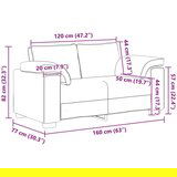  Dvostruki kauč smeđi 120 cm tkanina | shoptok.hr