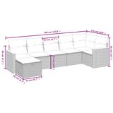  7-dijelni set vrtnih sofa od poliratana s jastucima crni | shoptok.hr