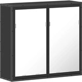 vidaXL kopalniška omarica z ogledalom črna 65x20x60 cm inženirski les | Shoptok.si
