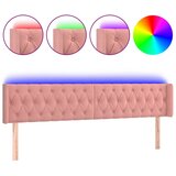 vidaXL LED posteljno vzglavje roza 183x16x78/88 cm žamet, (20932059) Cene