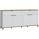 Mömax komoda plissee, bela, barva hrasta | Shoptok.si