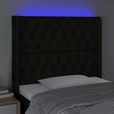  Uzglavlje crno 103 x 16 x 118/128 cm od tkanine | shoptok.hr