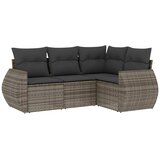  4-dijelni set vrtnih sofa od poliratana s jastucima sivi | shoptok.hr