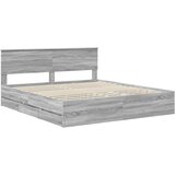 Krevetna konstrukcija Siva Sonoma 200 x 200 cm Inženjersko Drvo | shoptok.hr