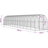  Kokošinjac Srebrna 1200 x 200 x 200 cm Pocinčani čelik | shoptok.hr