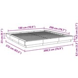  Okvir za krevet bijeli 180 x 200 cm konstruirano drvo | shoptok.hr