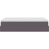 vidaXL Otomanski posteljni okvir z vzmetnico siv 120x190 cm um. usnje, (21611851) | Shoptok.si