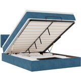 Maison Chic Otomanska Posteljni okvir - Dvoposteljna postelja - Zakonska postelja z vzmetnico temno modra 140x190cm žamet-J400, (21763247) | Shoptok.si
