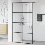 Pregrada za tuširanje s prozirnim staklom ESG 115 x 195 cm crna | shoptok.hr