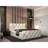 CARRYHOME POSTELJA Z VZMETNICO 200 cm x 200 cm , tekstil krem barve | Shoptok.si