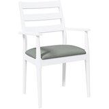 Blagovaonske stolice s jastucima 2 kom. Bijele, puno drvo, guma | Shoptok.si