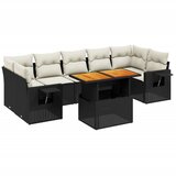  The Living Store Vrtna sedežna garnitura 8-delna z blazinami črn poli ratan - Vrtna Sedežna Garniture, (21459631) | Shoptok.si