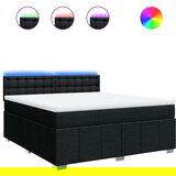  Krevet s oprugama i madracem crni 180x200 cm od tkanine | shoptok.hr