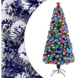  Umjetno božićno drvce bijelo-plavo 150 cm optička vlakna | shoptok.hr