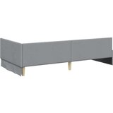 vidaXL Kotna postelja z vzglavjem Svetlo siva 100 x 200 cm | Shoptok.si