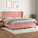  Box spring postelja z vzmetnico roza 200x200 cm žamet Cene