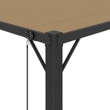  Sjenica s rešetkastim krovom 3x4 m smeđe-siva tkanina/aluminij | shoptok.hr
