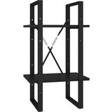 Furnova Knjižna omara 2-nadstropna črna 40x30x70 cm iverna plošča, (21932922) | Shoptok.si