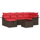  Sjedeća garnitura za vrt 7 kom. Smeđa i crvena poliratan 55 x 55 x 37 cm | shoptok.hr