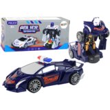  Auto robot za igru Police 2u1 - tamno plavi Cene