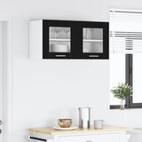  Viseći ormarić Crni hrast i bijela 80 x 31 x 40 cm | shoptok.hr